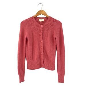 The Reeds X J. Crew Fuzzy Cardigan Sweater XS Soft Transitional Feminine Pink